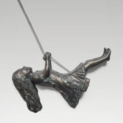 Meisje op schommel patina